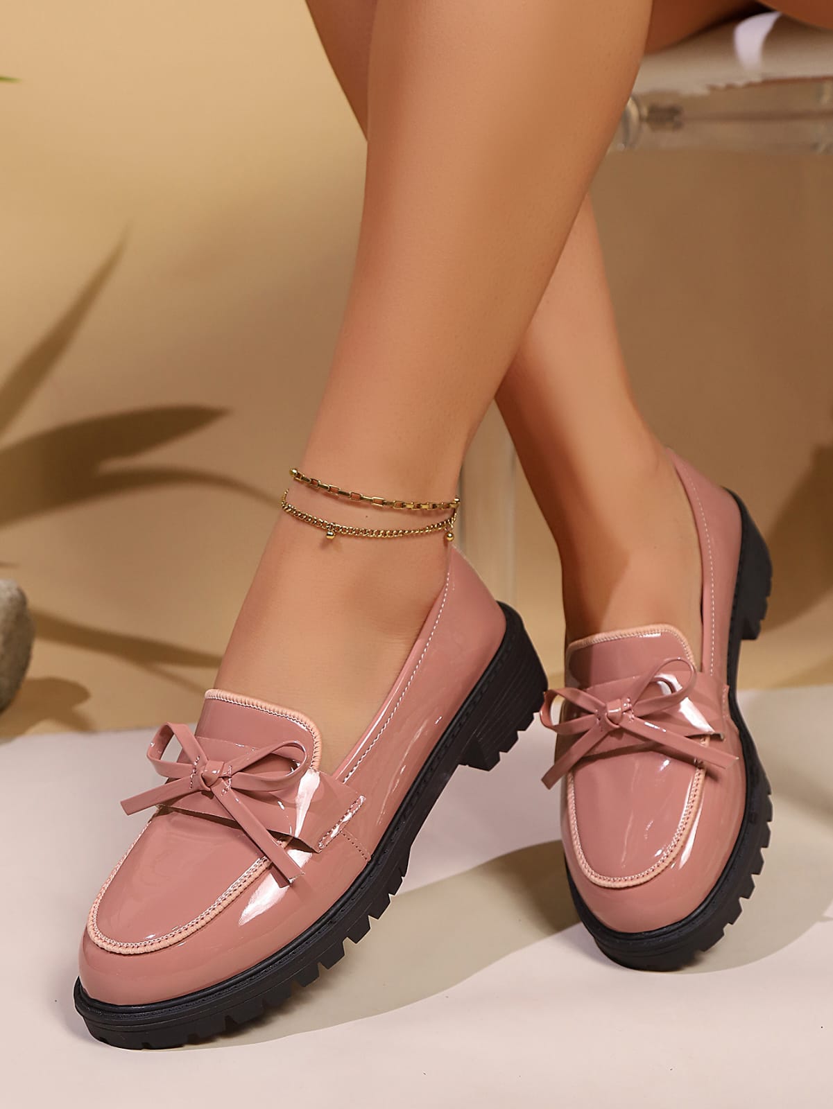 Bow_note wetlook brogues